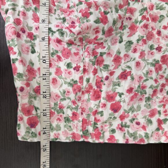 ASTR The Label Top Womens Small Floral Smocked Back Puff Sleeve Blouse Cottage - Picture 10 of 11